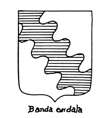 Imagem do termo heráldico: Banda ondata